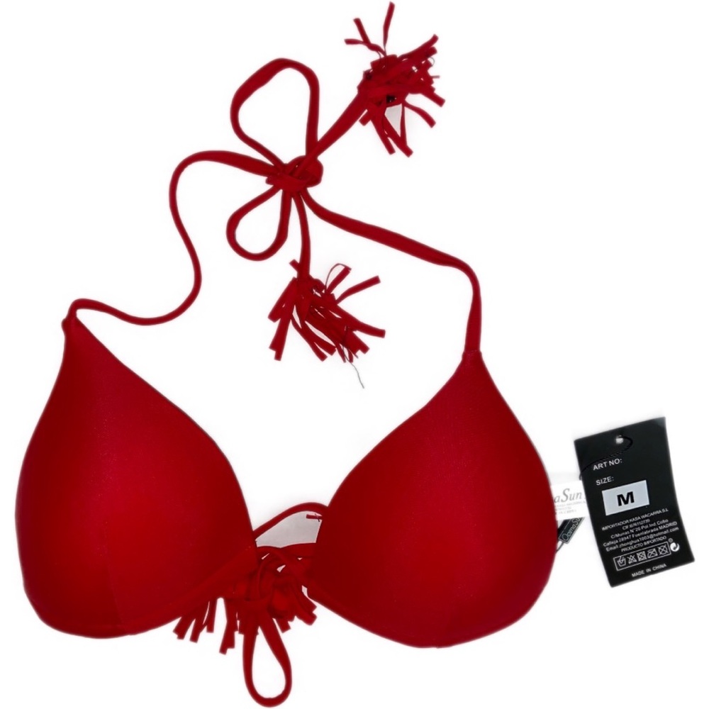 OcenaSun10 Two Piece Red Bathing Suit